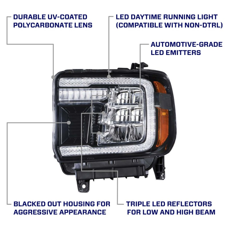 GMC Sierra Headlights - FORM Lighting - LED Reflector - `14-`19